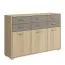 Kommode Ciomas 03, Farbe: Sonoma Eiche / Grau - Abmessungen: 104 x 130 x 40 cm (H x B x T)