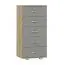 Kommode Ciomas 13, Farbe: Sonoma Eiche / Grau - Abmessungen: 104 x 50 x 40 cm (H x B x T)