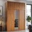 Schiebetürenschrank / Kleiderschrank Sepatan 12, Farbe: Erle - Abmessungen: 240 x 150 x 58 cm (H x B x T)