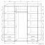 Schiebetürenschrank / Kleiderschrank Rabaul 40, Farbe: Sonoma Eiche hell / Sonoma Eiche dunkel - Abmessungen: 210 x 200 x 60 cm (H x B x T)