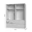 Kleiderschrank mit Spiegel Papauta 07, Farbe: Kaschmir / Eiche dunkel - Abmessungen: 226 x 187 x 60 cm (H x B x T)