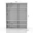 Schwebetürenschrank / Kleiderschrank Siumu 05, Farbe: Weiß / Weiß Hochglanz - 224 x 182 x 61 cm (H x B x T)