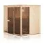 Elementsauna Kawir 68 mm mit 2 Sichtfenstern und Dachkranz - Außenmaße (B x T x H): 194 x 175 x 199 cm