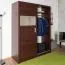 Schiebetürenschrank / Kleiderschrank Sepatan 06, Farbe: Wenge - Abmessungen: 210 x 160 x 60 cm (H x B x T)