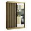 Schiebetürenschrank / Kleiderschrank Borgis 03C mit Spiegel, Farbe: Eiche Artisan / Schwarz matt - Abmessungen: 200 x 150 x 62 cm (H x B x T)