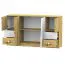 Kommode Sirte 06, Farbe: Eiche / Weiß matt - Abmessungen: 90 x 160 x 40 cm (H x B x T)