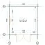Gartenhaus Wiesentraum 01, Naturbelassen, 34 mm Blockbohlenhaus, Grundfläche 9 m², Satteldach, mit 1 Doppeltür und 1 Einzelfenster