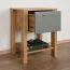 Nachtkästchen für Schlafzimmer Braianik 30, Farbe: Eiche Wotar / Grün, 1 Schublade, 1 Ablegefach für Bücher, Zeitschriften, ABS, 59 x 42 x 37 cm