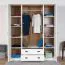 Schlafzimmer Komplett - Set C Segnas, 4-teilig, Farbe: Kiefer Weiß / Eiche Braun