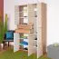 Drehtürenschrank / Kleiderschrank Gataivai 22, Farbe: Beige Hochglanz / Walnuss - 192 x 114 x 36 cm (H x B x T)