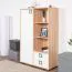Kinderzimmer - Kommode Benjamin 26, Farbe: Buche / Weiß - 134 x 86 x 37 cm (H x B x T)