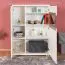 Vitrine Garim 16, Farbe: Beige Hochglanz - 123 x 90 x 40 cm (H x B x T)