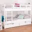 Stockbett für Erwachsene "Easy Premium Line" K17/n inkl. 2 Schubladen und 2 Abdeckblenden, 90 x 200 cm (B x L) Buche Vollholz massiv weiß lackiert, teilbar