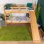 Etagenbett mit Rutsche 90 x 200 cm, Buche Massivholz Natur lackiert, teilbar in zwei Einzelbetten, "Easy Premium Line" K29/n