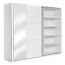 Schiebetürenschrank / Kleiderschrank Sabadell 14, Farbe: Weiß / Weiß Hochglanz - 222 x 269 x 64 cm (H x B x T)