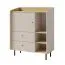 Kommode Sampont 09, Beige / Eiche hell, 115 x 95 x 42 cm, mit 5 Fächern und 2 Schubladen, ABS-Kanten, langlebig und modern