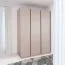 Moderner Kleiderschrank Fricourt 01, Beige / Eiche hell, 195 x 145 x 50 cm, mit 9 Fächern und 2 Kleiderstangen, ABS-Kanten, robust und langlebig