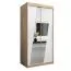 Schiebetürenschrank / Kleiderschrank Guajara 01 mit Spiegel, Farbe: Eiche Sonoma / Weiß matt - Abmessungen: 200 x 100 x 62 cm (H x B x T)