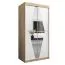 Schiebetürenschrank / Kleiderschrank Alphubel 01 mit Spiegel, Farbe: Eiche Sonoma / Weiß matt - Abmessungen: 200 x 100 x 62 cm ( H x B x T)