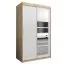 Schiebetürenschrank / Kleiderschrank Aizkorri 02A mit Spiegel, Farbe: Eiche Sonoma / Weiß matt - Abmessungen: 200 x 120 x 62 cm (H x B x T)