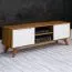 TV-Unterschrank Timaru 26 Wildeiche geölt / Weiß, teilmassiv - Abmessungen: 48 x 134 x 40 cm (H x B x T)