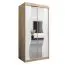 100 cm breiter Kleiderschrank mit 5 Fächern und 2 Türen | Farbe: Sonoma Eiche / Weiß Abbildung