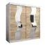 200 cm breiter Kleiderschrank mit 10 Fächern und 2 Türen | Farbe: Sonoma Eiche / Weiß Abbildung