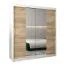 180 cm breiter Kleiderschrank mit 10 Fächern und 2 Türen | Farbe: Sonoma Eiche / Weiß Abbildung