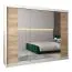 250 cm breiter Kleiderschrank mit 10 Fächern und 3 Türen | Farbe: Sonoma Eiche / Weiß Abbildung