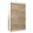 120 cm breiter Kleiderschrank mit 5 Fächern und 2 Türen | Farbe: Sonoma Eiche / Weiß Abbildung