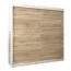 200 cm breiter Kleiderschrank mit 10 Fächern und 2 Türen | Farbe: Sonoma Eiche / Weiß Abbildung