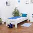 Kinderbett 90 x 200 cm | Massivholz: Buche | Weiß Lackiert Abbildung