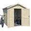 Holz-Gartenhaus 2,07 x 2,28 Meter (inkl. Dach) | Naturbelassen | Satteldach | 28 mm Blockbohlen-Haus Abbildung