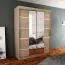 150 cm breiter Kleiderschrank mit 2 Türen | 5 Fächer | Farbe: Sonoma Eiche Abbildung