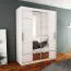 150 cm breiter Kleiderschrank mit 2 Türen | 5 Fächer | Farbe: Weiß Abbildung
