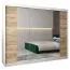 250 cm breiter Kleiderschrank mit 3 Türen | 10 Fächer | Farbe: Sonoma Eiche / Weiß Abbildung