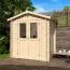 Holz-Gartenhaus 1,8 x 1,8 Meter (inkl. Dach) | Naturbelassen | Satteldach Abbildung