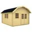 Holz-Gartenhaus 5,05 x 3,9 Meter (inkl. Dach) | 2 Fenster | 40 mm Blockbohlen |natur unbehandelt | Satteldach | inkl. Fußboden | aus nordischer Fichte Abbildung