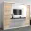 250 cm breiter Kleiderschrank mit 10 Fächern und 3 Türen | Farbe: Sonoma Eiche / Weiß Abbildung