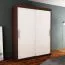 150 cm breiter Kleiderschrank mit 5 Fächern und 2 Türen | Farbe: Weiß / Schwarz Abbildung