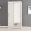 120 cm breiter Kleiderschrank mit 5 Fächern und 2 Türen | Farbe: Weiß Abbildung