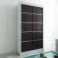 100 cm breiter Kleiderschrank mit 5 Fächern und 2 Türen | Farbe: Weiß / Schwarz Abbildung