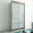 120 cm breiter Kleiderschrank mit 5 Fächern und 2 Türen | Farbe: Sonoma Eiche / Weiß Abbildung