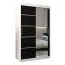 120 cm breiter Kleiderschrank mit 5 Fächern und 2 Türen | Farbe: Weiß / Schwarz Abbildung