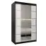 120 cm breiter Kleiderschrank mit 2 Türen | 5 Fächer | Farbe: Weiß / Schwarz Abbildung