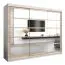 250 cm breiter Kleiderschrank mit 10 Fächern und 3 Türen | Farbe: Sonoma Eiche / Weiß Abbildung