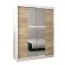 150 cm breiter Kleiderschrank mit 5 Fächern und 2 Türen | Farbe: Sonoma Eiche / Weiß Abbildung