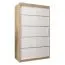 120 cm breiter Kleiderschrank mit 5 Fächern und 2 Türen | Farbe: Sonoma Eiche / Weiß Abbildung