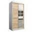 1 Meter breiter Kleiderschrank mit 2 Türen | Farbe: Sonoma Eiche / Weiß Abbildung