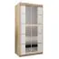 1 Meter breiter Kleiderschrank mit 2 Türen | Farbe: Sonoma Eiche / Weiß Abbildung